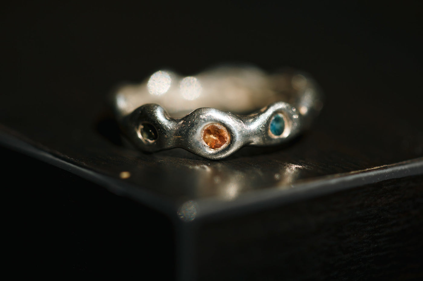 Molten Rings with Cast-in-Place Stones - Be. Alice
