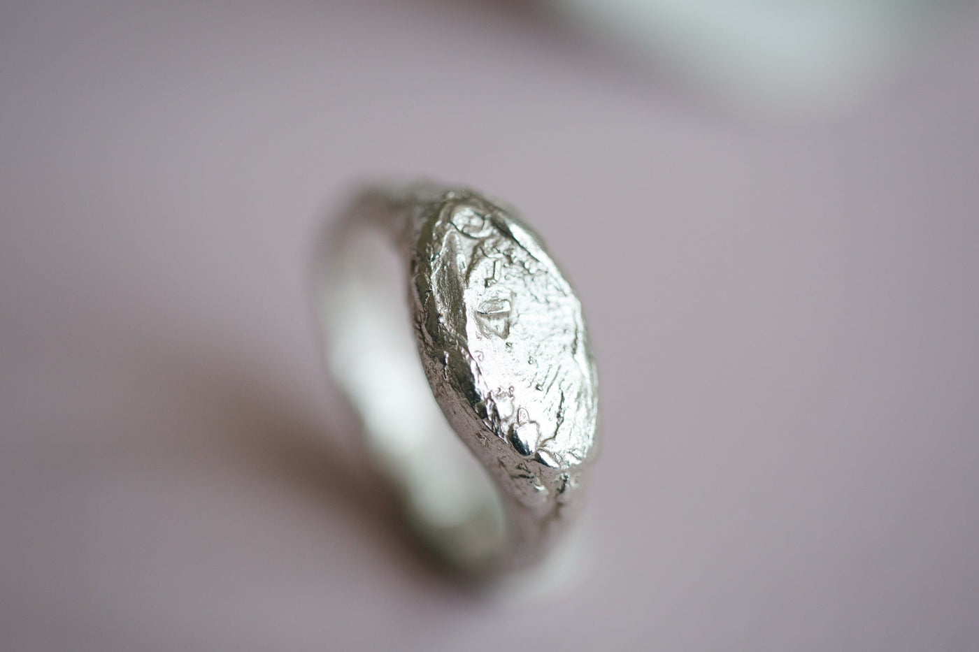 Textured Elongated Signet Ring in Sterling Silver - Be. Alice